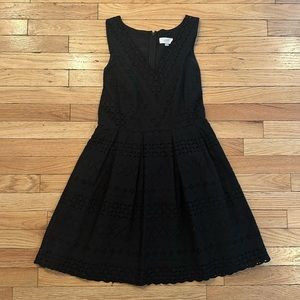 LOFT Black Eyelet Dress